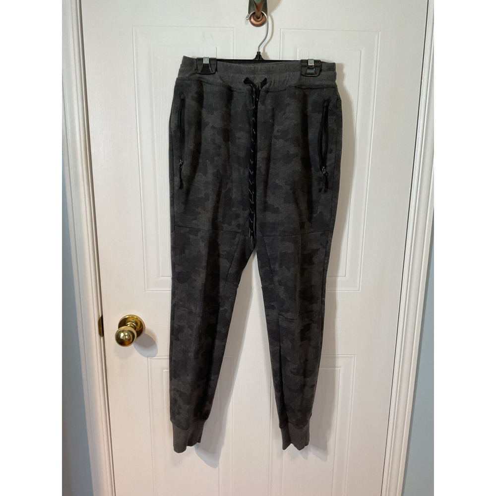 Kyodan Joggers Mens Small Grey Excellent Camo Zipper Pocket Activewear Pants